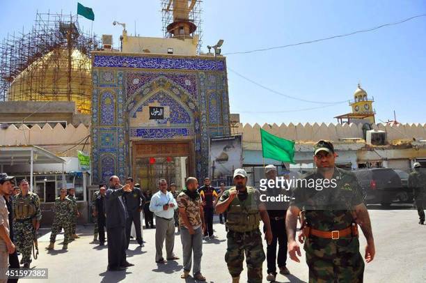 Ali al-Tamimi , governor of Baghdad, arrives with Iraqi forces and mainly Shiite Muslim volunteers at the Al-Askari Shrine in the predominantly-Sunni...