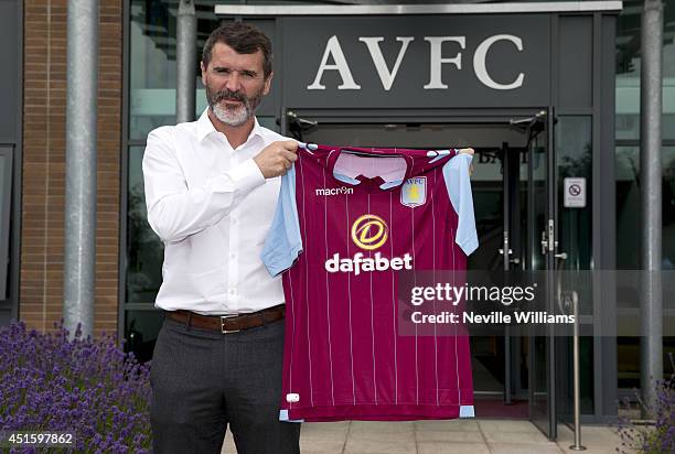 Roy Keane, the new assistant manager of Aston Villa, poses for a picture at the club's training ground at Bodymoor Heath on July 02, 2014 in...