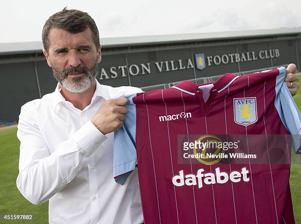 Roy Keane, the new assistant manager of Aston Villa, poses for a picture at the club's training ground at Bodymoor Heath on July 02, 2014 in...
