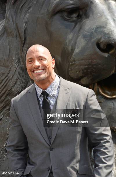 Dwayne "The Rock" Johnson attends a photocall for "Hercules" at Nelson's Column in Trafalgar Square on July 2, 2014 in London, England.