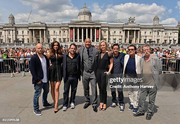 Actors Aksel Hennie, Irina Shayk, director Brett Ratner and actors Dwayne Johnson, Ingrid Bolso Berdal, Reece Ritchie, Ian McShane and John Hurt...