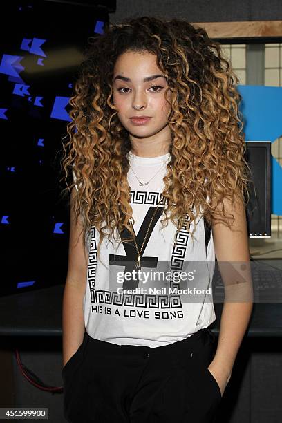 Ella Eyre visits the KISS FM UK Studio on July 2, 2014 in London, England.