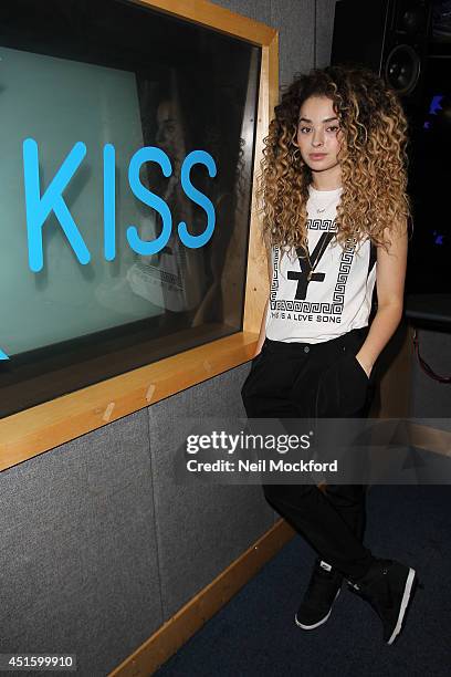 Ella Eyre visits the KISS FM UK Studio on July 2, 2014 in London, England.