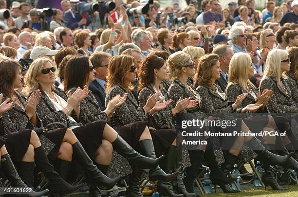 Erin Noel, Kim Johnson, Lee Henry, Amy DiMarco, Sonya Toms, Amy Campbell, Tabitha Furyk, Amy Mickelson, Elin Woods at opening ceremonies for the...