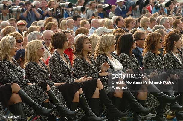 Kimberly Roberts, Kim Verplank, Lisa Cink, Erin Noel, Kim Johnson, Lee Henry, Amy DiMarco and Sonya Toms at opening ceremonies for the Ryder Cup held...