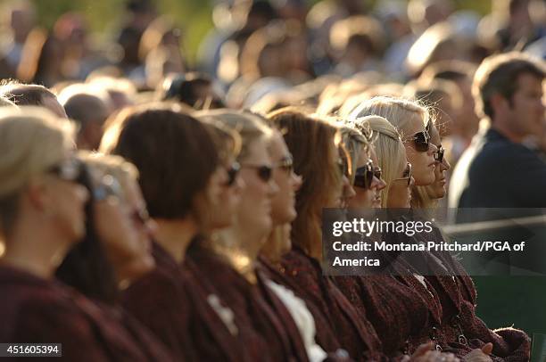 Amy DiMarco, Amy Campbell, Amy Mickelson, Elin Woods and Melissa Lehman during Closing Ceremonies at the Ryder Cup held at The K-Club in Straffan,...