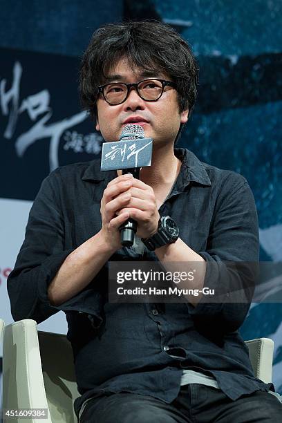 South Korean director Sim Sung-Bo attends the press conference for "Haemoo" on July 1, 2014 in Seoul, South Korea. The film will open on August 13,...