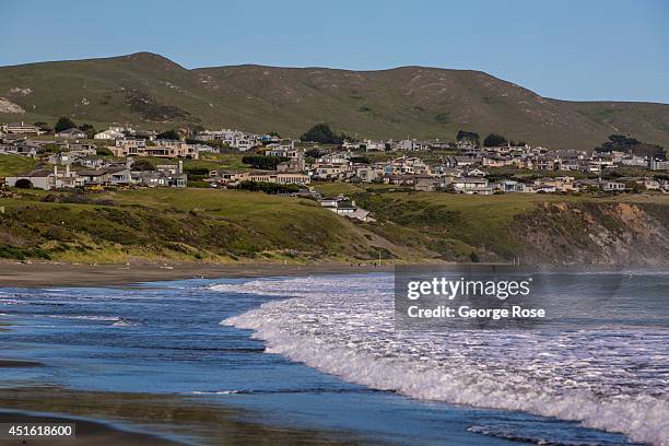 Homes in Bodega Harbour overlook Sonoma County's Doran Regional Park beach on April 23 in Bodega Bay, California. Warm sunny skies in Sonoma County...