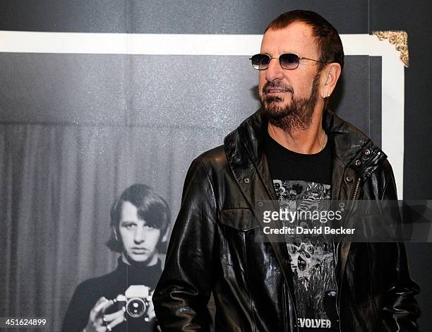 Recording artist Ringo Starr appears at an photo exhibition of his photography work at the Palms Casino Resort on November 23, 2013 in Las Vegas,...