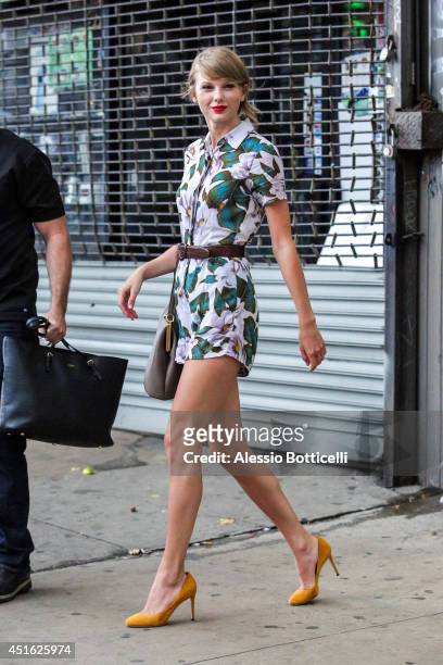 Taylor Swift is seen leaving her gym on July 2, 2014 in New York City.
