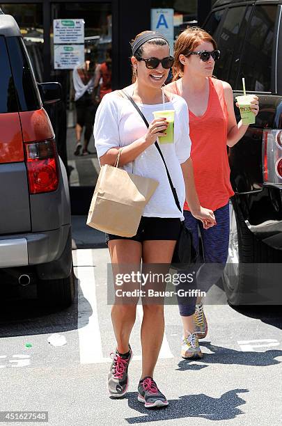 Lea Michele is seen in Los Angeles on July 02, 2014 in Los Angeles, California.