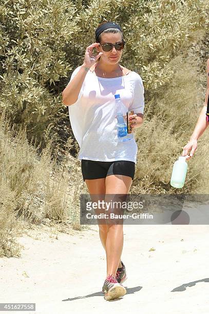 Lea Michele is seen in Los Angeles on July 02, 2014 in Los Angeles, California.