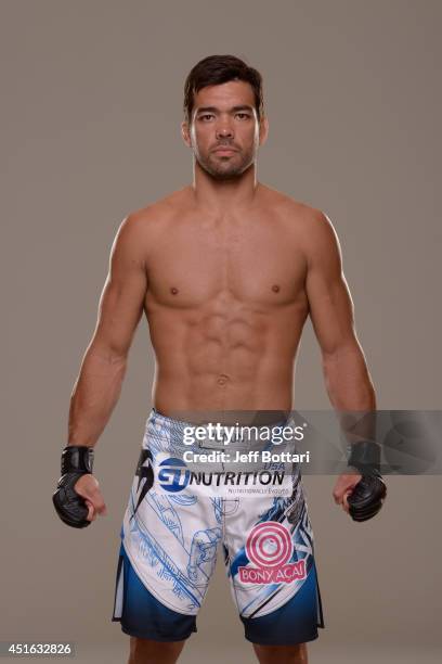 Lyoto Machida poses for a portrait during a UFC photo session at the Mandalay Bay Convention Center on July 2, 2014 in Las Vegas, Nevada.