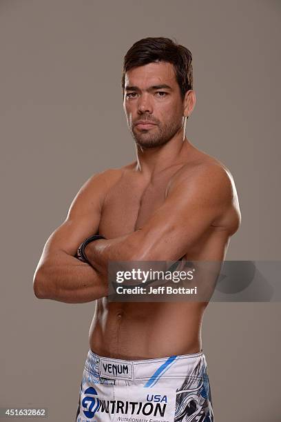 Lyoto Machida poses for a portrait during a UFC photo session at the Mandalay Bay Convention Center on July 2, 2014 in Las Vegas, Nevada.