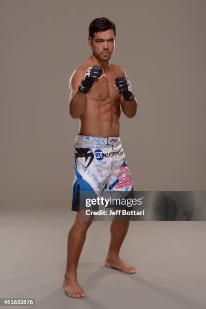 Lyoto Machida poses for a portrait during a UFC photo session at the Mandalay Bay Convention Center on July 2, 2014 in Las Vegas, Nevada.