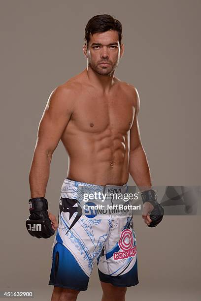 Lyoto Machida poses for a portrait during a UFC photo session at the Mandalay Bay Convention Center on July 2, 2014 in Las Vegas, Nevada.