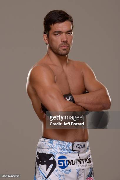 Lyoto Machida poses for a portrait during a UFC photo session at the Mandalay Bay Convention Center on July 2, 2014 in Las Vegas, Nevada.