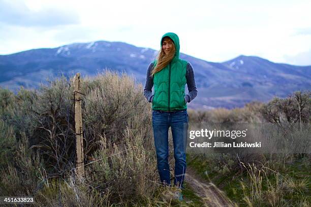 woman in sagebrush - pocatello stock pictures, royalty-free photos & images