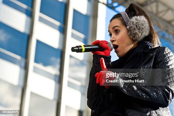 Megan Nicole performs at the 2013 Magnificent Mile Lights Festival on November 23, 2013 in Chicago, Illinois.