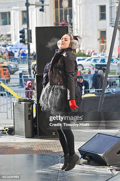 Megan Nicole performs at the 2013 Magnificent Mile Lights Festival on November 23, 2013 in Chicago, Illinois.