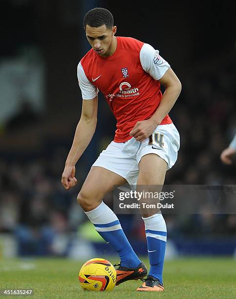 Lewis Montrose of York City in action during the Sky Bet League Two match between Southend United and York City at Roots Hall on November 23, 2013 in...