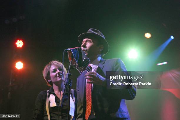 Miz Elizabeth Bougerol of the Hot Sardines performs during the 2014 Festival International de Jazz de Montreal on July 2, 2014 in Montreal, Canada.