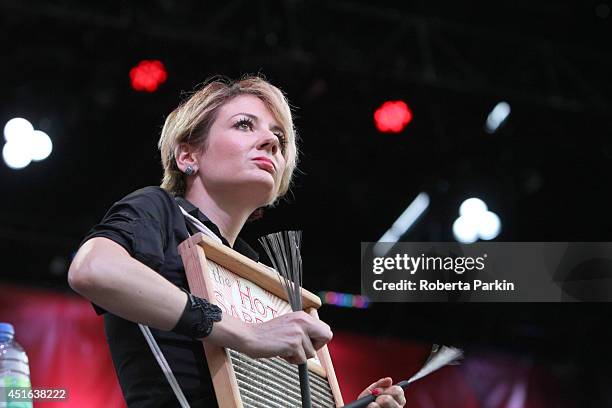 Miz Elizabeth Bougerol of the Hot Sardines performs during the 2014 Festival International de Jazz de Montreal on July 2, 2014 in Montreal, Canada.
