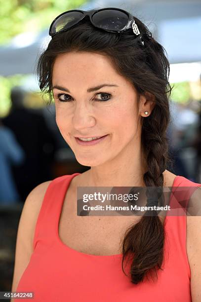 Actress Mariella Ahrens attends the FFF Reception at Praterinsel on July 3, 2014 in Munich, Germany.