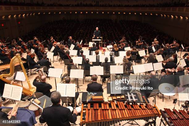Leon Botstein leading the American Symphony Orchestra in an all-Elliott Carter program at Carnegie Hall on Sunday afternoon, November 17, 2013.
