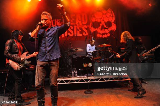 Richard Fortus, Jon Stevens, Charley Drayton, David Lowy and Darryl Jones of The Dead Daisies perform on stage at Shepherds Bush Empire on November...