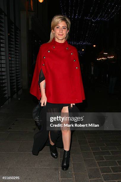 Katie Waissel leaving Bentley's Oyster Bar and Grill on November 23, 2013 in London, England.