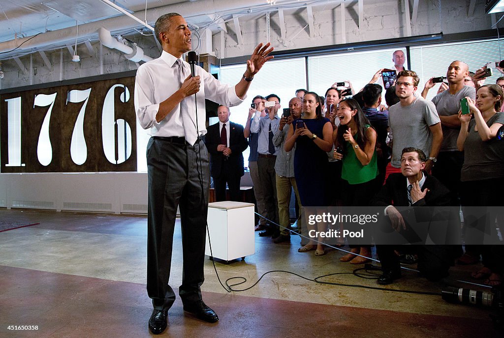 Obama Visits Tech Hub To Talk Economy