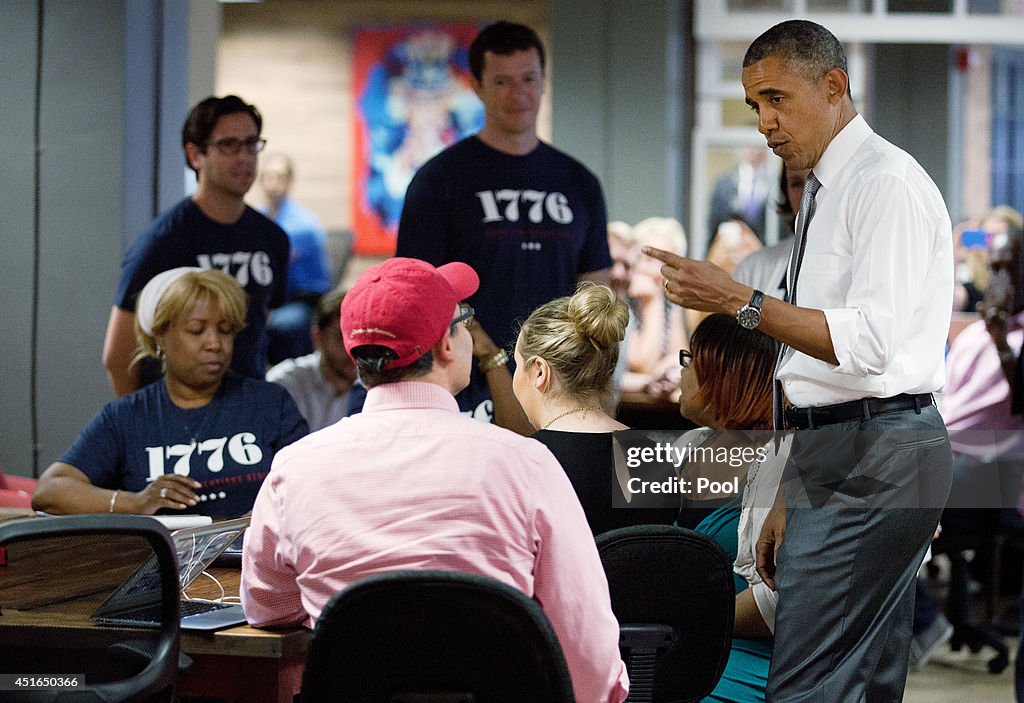 Obama Visits Tech Hub To Talk Economy