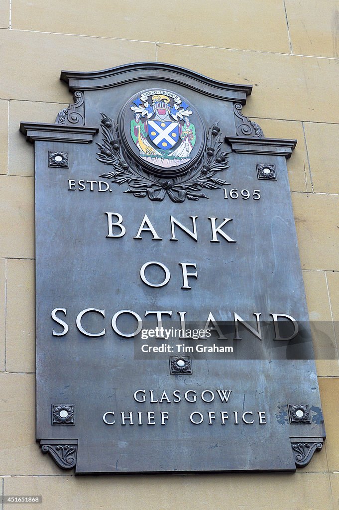 Bank of Scotland.  (Photo by Tim Graham/Getty Images), Glasgow, Scotland