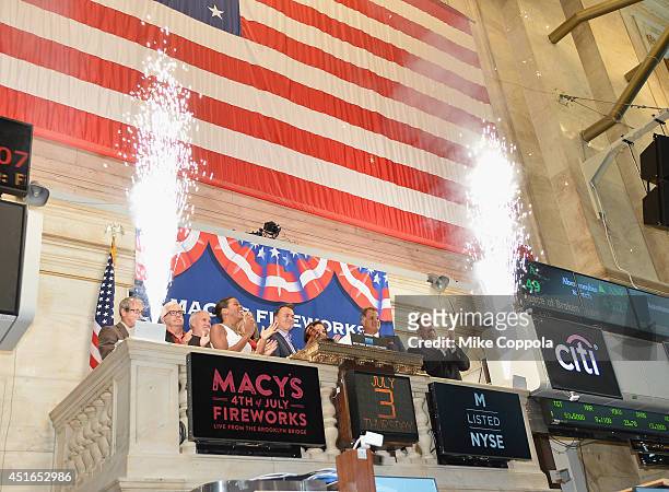 Amy Kule, Executive Producer of Macy's 4th of July Fireworks rings the closing bell at the New York Stock Exchange on July 3, 2014 in New York City.