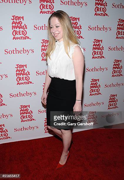 Chelsea Clinton attends the 2013 Auction Celebrating Masterworks Of Design and Innovation at Sotheby's on November 23, 2013 in New York City.