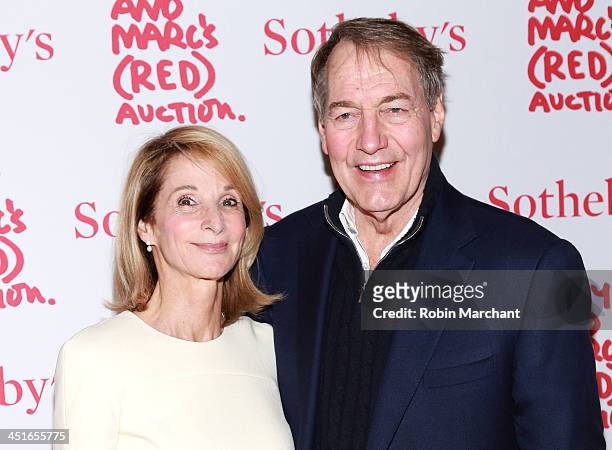 Amanda Burden and Charlie Rose attend the 2013 Auction Celebrating Masterworks Of Design and Innovation on November 23, 2013 in New York, United...