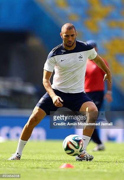 Karim Benzema of France in action during the France national team training session at Maracana on July 3, 2014 in Rio de Janeiro, Brazil.