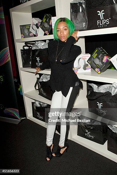 Lil' Mama attends Flips Audio Headphones Sponsors the Official Artist Gift Lounge & Cumulus Radio Row At the American Music Awards - Day 2 on...