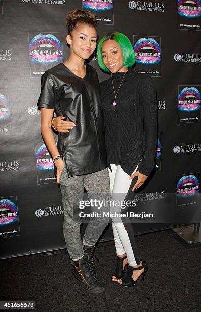 Zendaya and Lil' Mama attend Flips Audio Headphones Sponsors the Official Artist Gift Lounge & Cumulus Radio Row At the American Music Awards - Day 2...