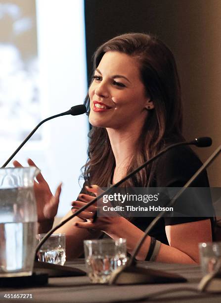 Haley Webb attends the MTV's 'Teen Wolf' fan appreciation event at Burbank Airport Marriott on November 23, 2013 in Burbank, California.