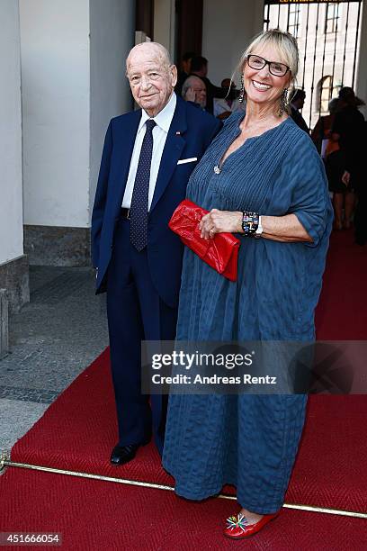 Erich Mueller and Diana Koerner attend the Bernhard Wicki Award at Cuvilles Theatre on July 3, 2014 in Munich, Germany.