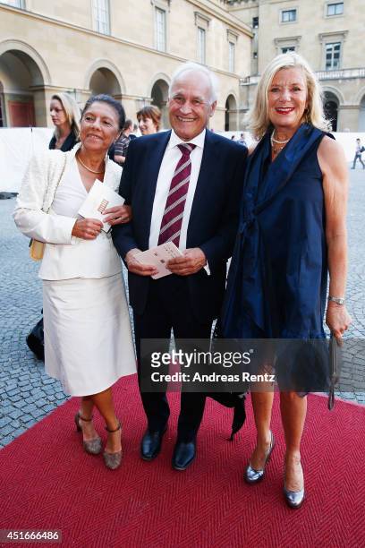 Helma Huber with husband Erwin Huber and Jutta Speidel attend the Bernhard Wicki Award at Cuvilles Theatre on July 3, 2014 in Munich, Germany.