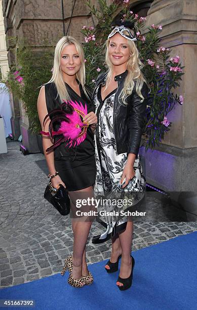 Valentina Pahde and her twin sister Cheyenne Pahde attend the CIROC VODKA Masquerade Night at Heart on July 3, 2014 in Munich, Germany.