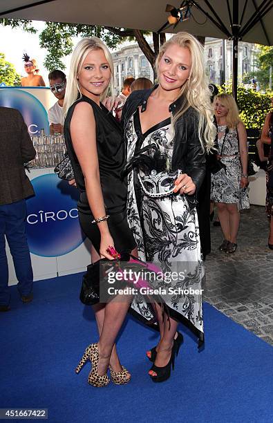 Valentina Pahde and her twin sister Cheyenne Pahde attend the CIROC VODKA Masquerade Night at Heart on July 3, 2014 in Munich, Germany.