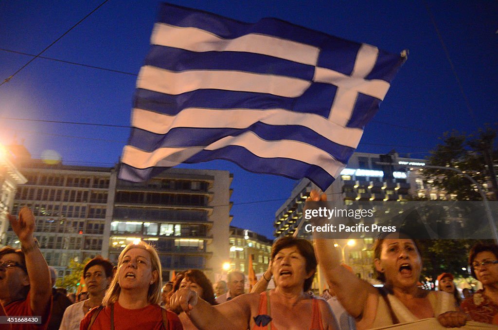 The demonstrators accuse the Greek government of trying to...