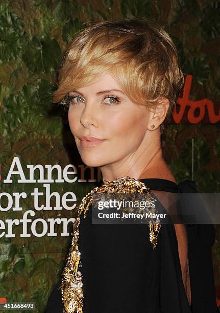 Actress Charlize Theron arrives at the Wallis Annenberg Center For The Performing Arts Inaugural Gala at Wallis Annenberg Center for the Performing...