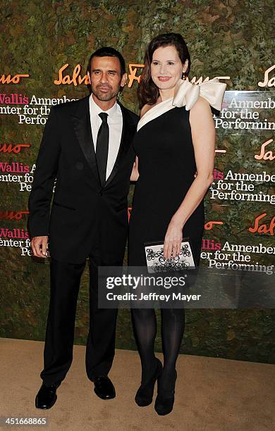 Actress Geena Davis and husband Reza Jarrahy arrive at the Wallis Annenberg Center For The Performing Arts Inaugural Gala at Wallis Annenberg Center...