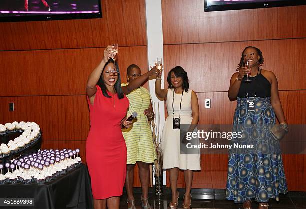 Michelle Ebanks, Vanessa Bush, Joy Profit and Staci Hallmon-Bazzani attend the 2014 Essence Music Festival on July 3, 2014 in New Orleans, Louisiana.