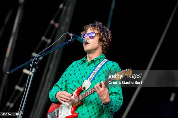 Andrew VanWyngarden of MGMT performs on stage at Open'er Festival at Gdynia Kosakowo Airport, on July 3, 2014 in Gdynia, Poland.